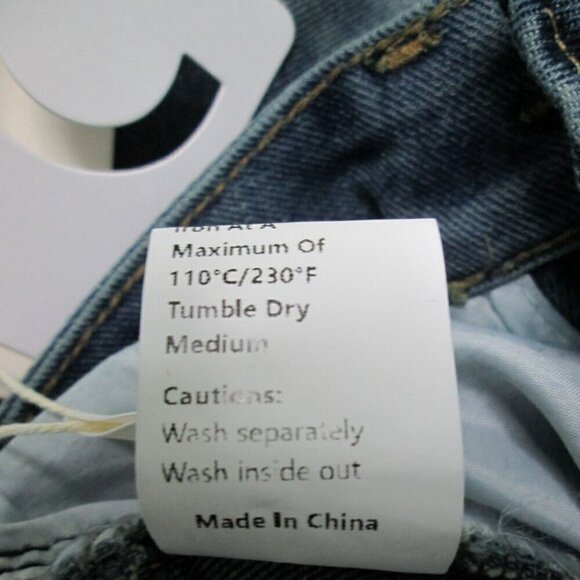 Three Button Baggy Wide Leg Boyfriend Jeans by Commense-Denim-XS-NWT - Picture 15 of 16